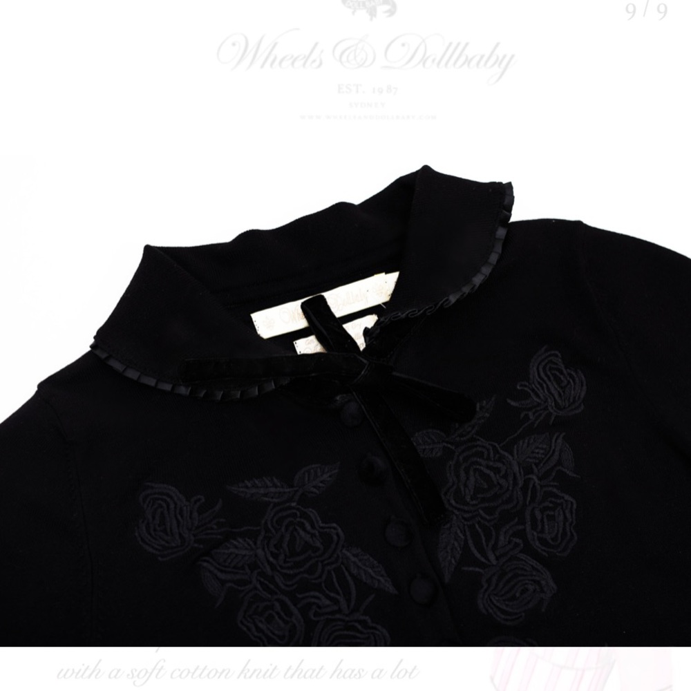Dita Von Teese Wheels & DollBaby Mademoiselle Onyx Cardigan AU 14 - S/M - Picture 5 of 8